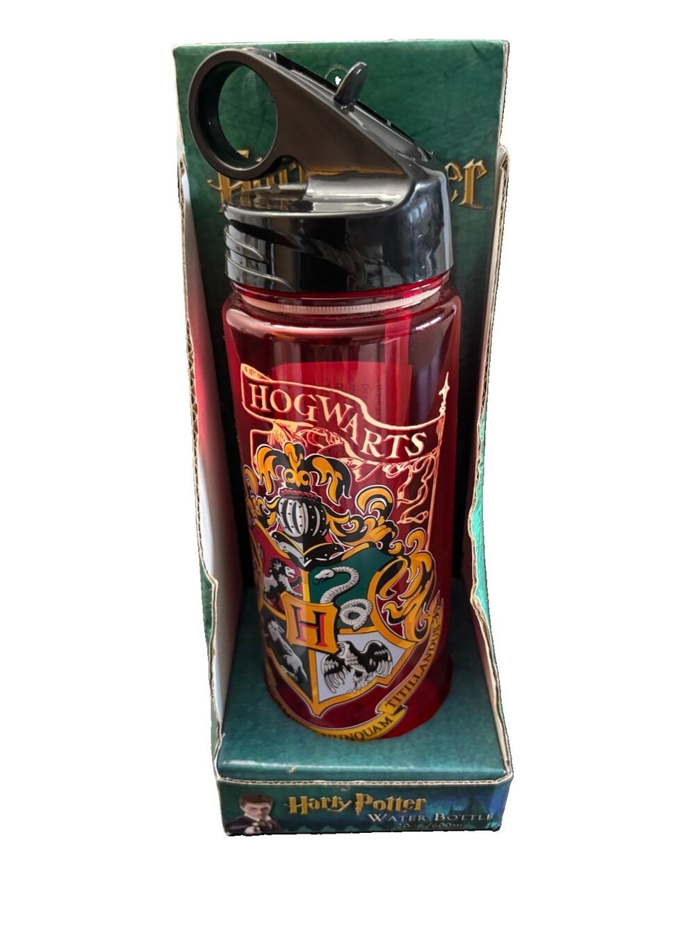 Harry Potter Hogwarts Crest Water Bottle 20oz Silver Buffalo BPA Free NIB Rare